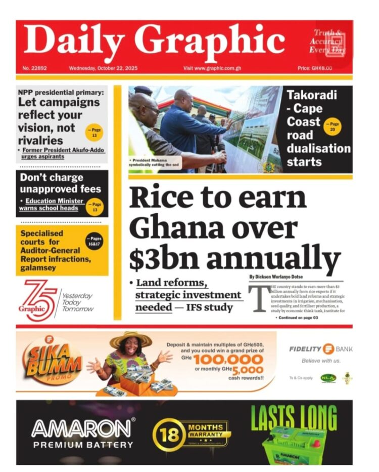 Today’s front pages: Wednesday, October 22, 2025 – MyJoyOnline Today’s front pages: Wednesday, October 22, 2025 – MyJoyOnline