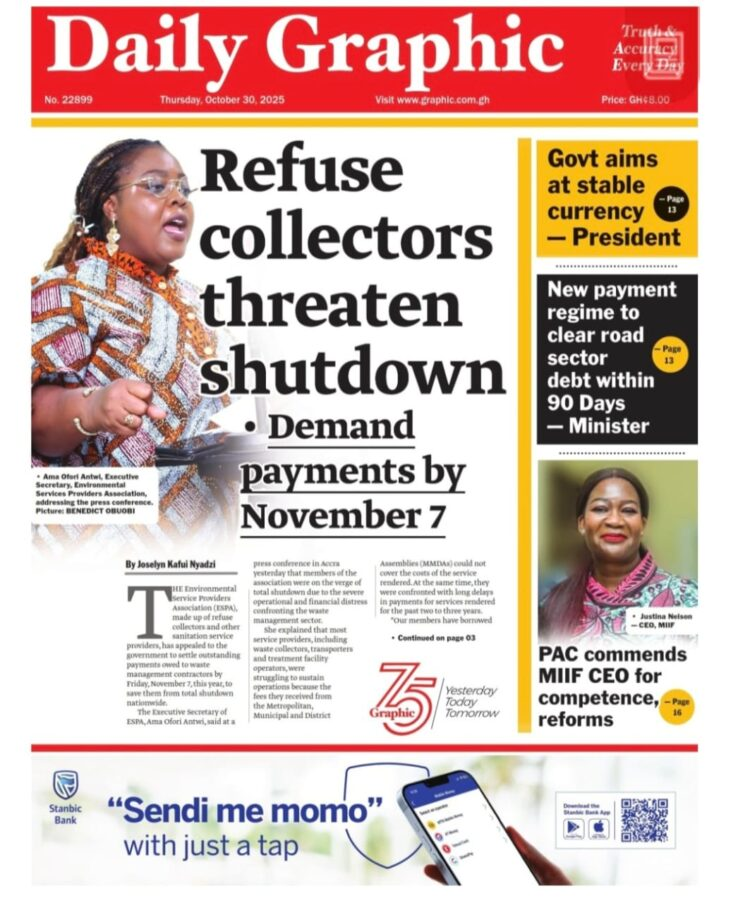 Today's Front pages: Thursday, October 30, 2025