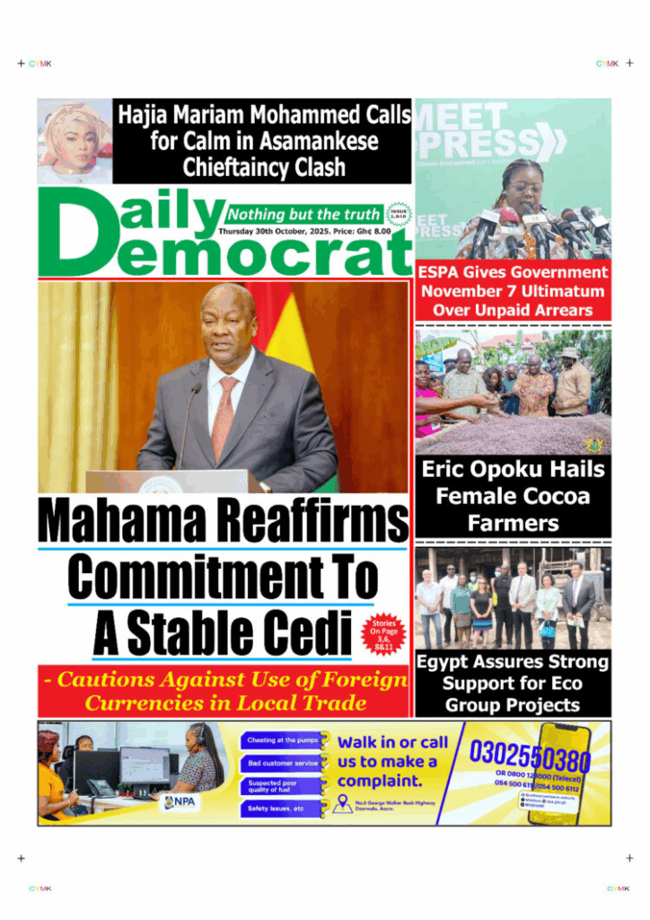 Today's Front pages: Thursday, October 30, 2025