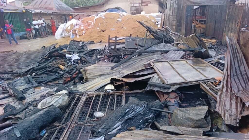 Fire destroys several shops at Bibiani Fire destroys several shops at Bibiani