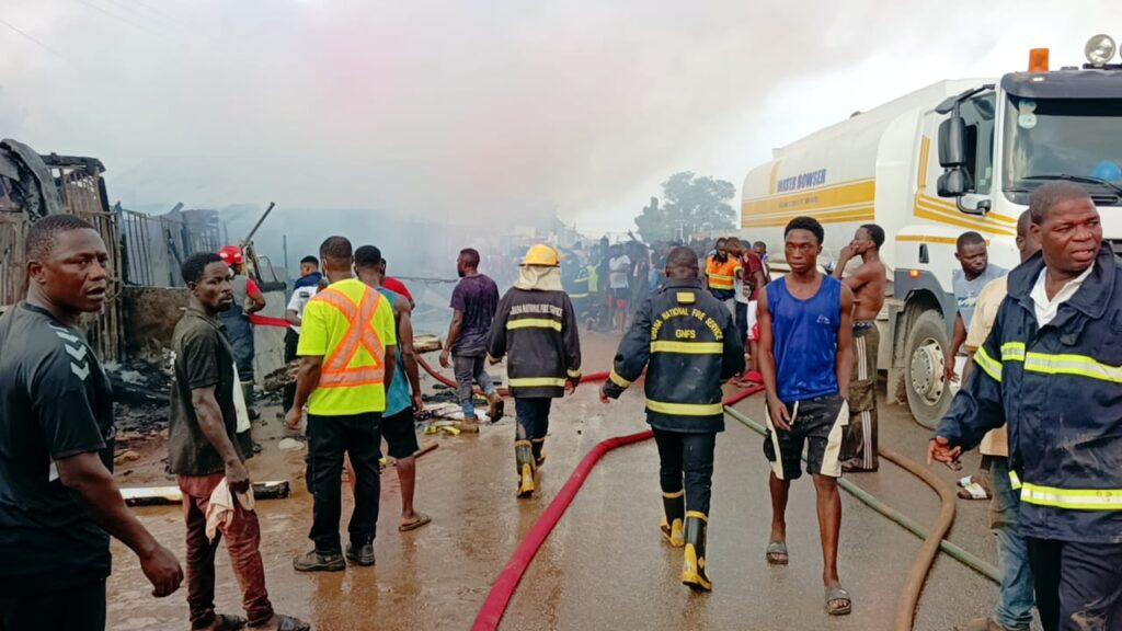 Fire destroys several shops at Bibiani Fire destroys several shops at Bibiani