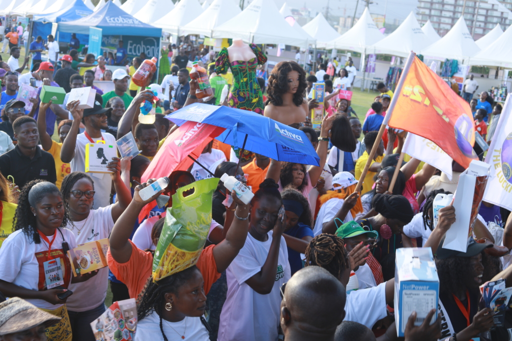 Music and business blends as vendors dance, celebrate and showcase products on Day 2 of Ecobank-JoyBusiness SME Fair Music and business blends as vendors dance, celebrate and showcase products on Day 2 of Ecobank-JoyBusiness SME Fair