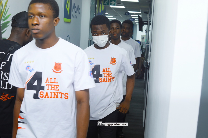 NSMQ 2025 Winners present trophy to CEO of MobileMoney Ltd NSMQ 2025 Winners present trophy to CEO of MobileMoney Ltd