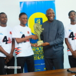 NSMQ 2025 Winners present trophy to CEO of MobileMoney Ltd NSMQ 2025 Winners present trophy to CEO of MobileMoney Ltd