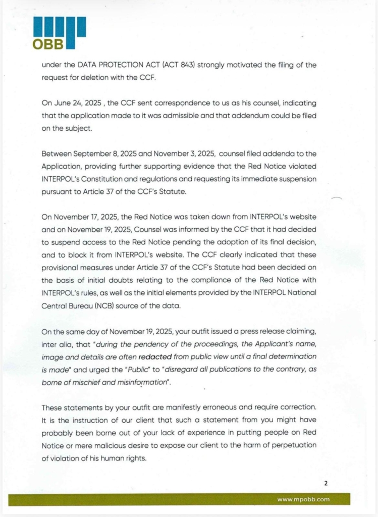 OSP deceived public over Ofori-Atta's red notice “redaction” – Lawyers allege