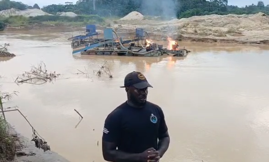 Bogoso Blue Water Guards destroy 5 galamsey equipment on River Ankobra