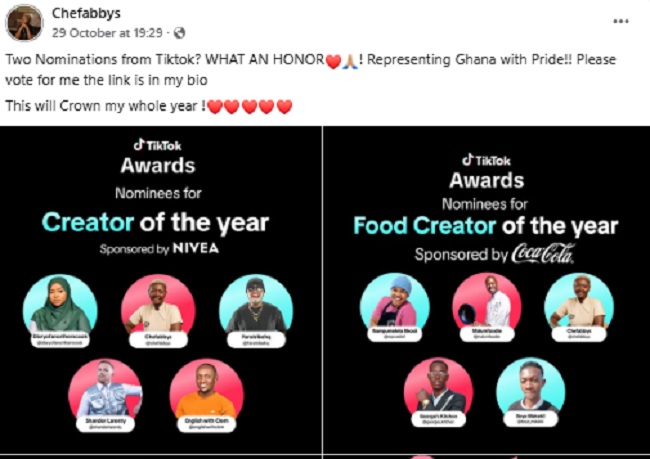 Chef Abbys scores double honours at TikTok Awards 2025