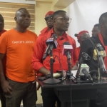 Convenor of the Former Workers of Bogoso Prestea-Mines, Gabriel Madobi and some executives of the group