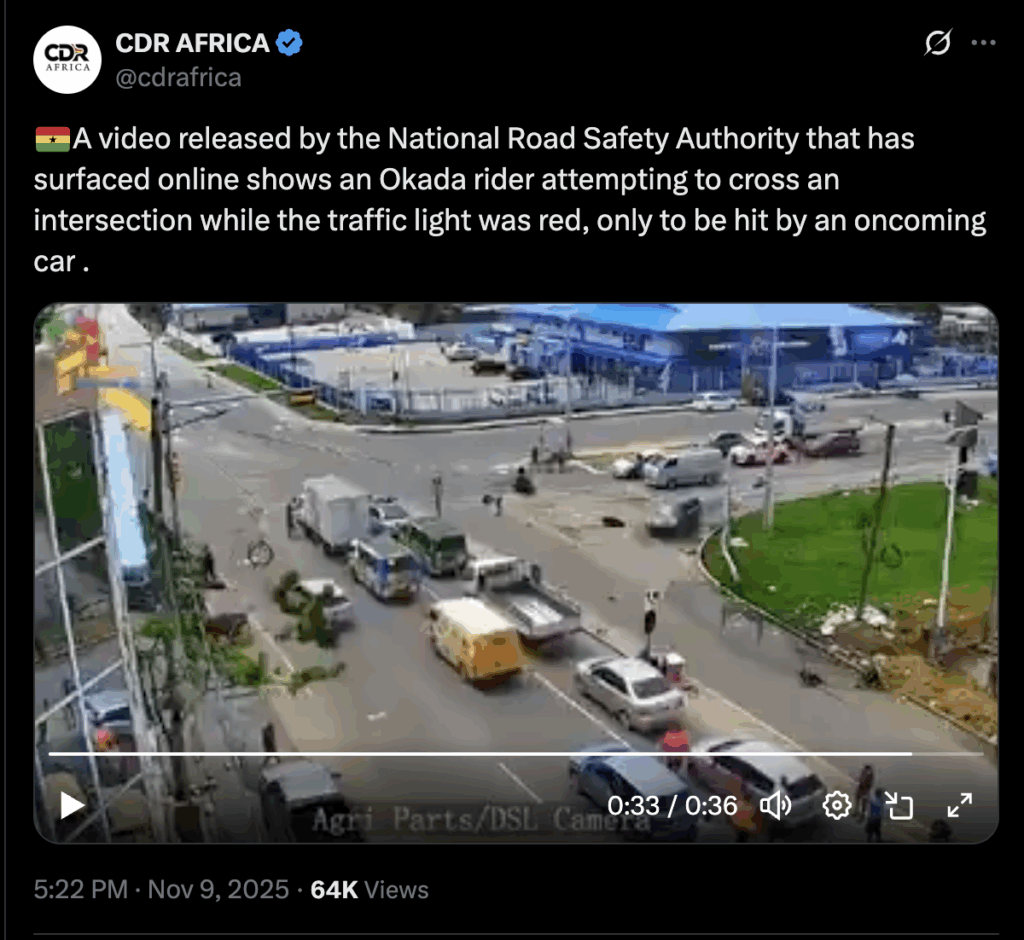 False ! Video claiming to show motor crash in Ghana is from Georgetown, Guyana