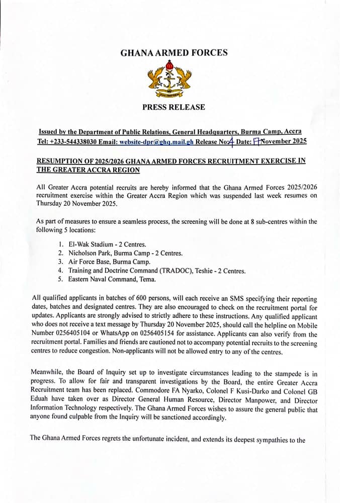Commodore FA Nyarko, Col Beesi Eduah, and Col F Kusi-Darko appointed to lead GAF recruitment exercise in G. Accra Commodore FA Nyarko, Col Beesi Eduah, and Col F Kusi-Darko appointed to lead GAF recruitment exercise in G. Accra