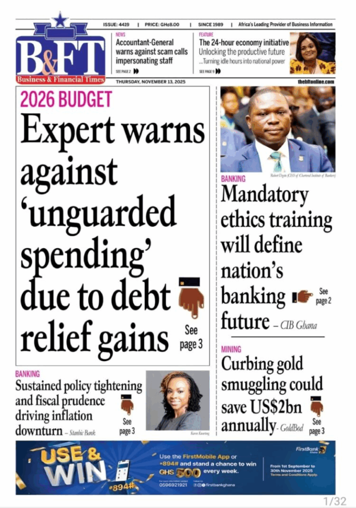 Today's Front pages: Thursday, November 13, 2025