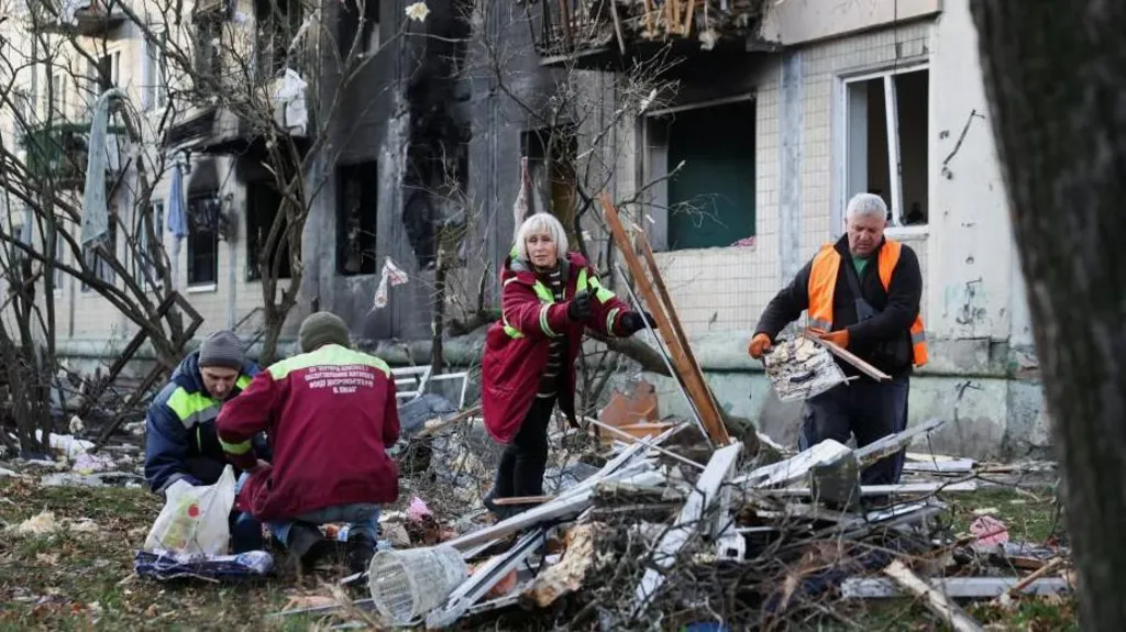 Russian drone slams into block of flats in deadly wave of strikes across Kyiv Russian drone slams into block of flats in deadly wave of strikes across Kyiv