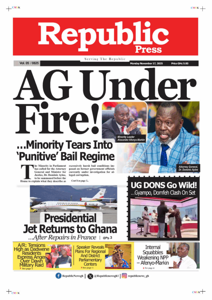 Today's Front pages: Monday, November 17, 2025