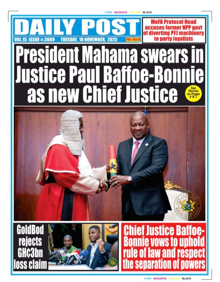 Today's Front pages: Tuesday, November 18, 2025