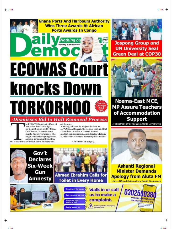 Today's Front pages: Thursday, November 20, 2025