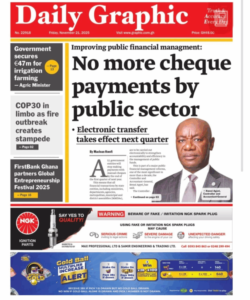 Today’s Front pages: Friday, November 21, 2025