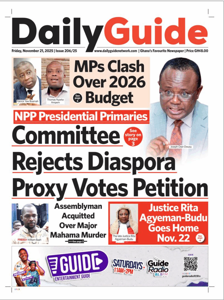 Today’s Front pages: Friday, November 21, 2025