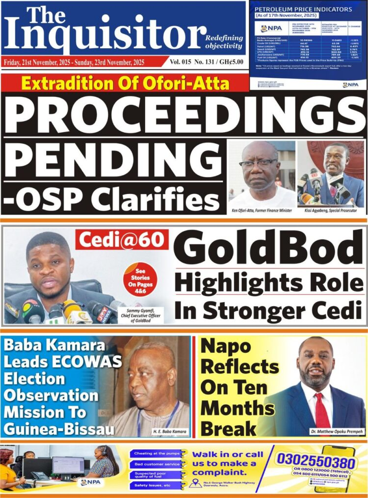 Today’s Front pages: Friday, November 21, 2025