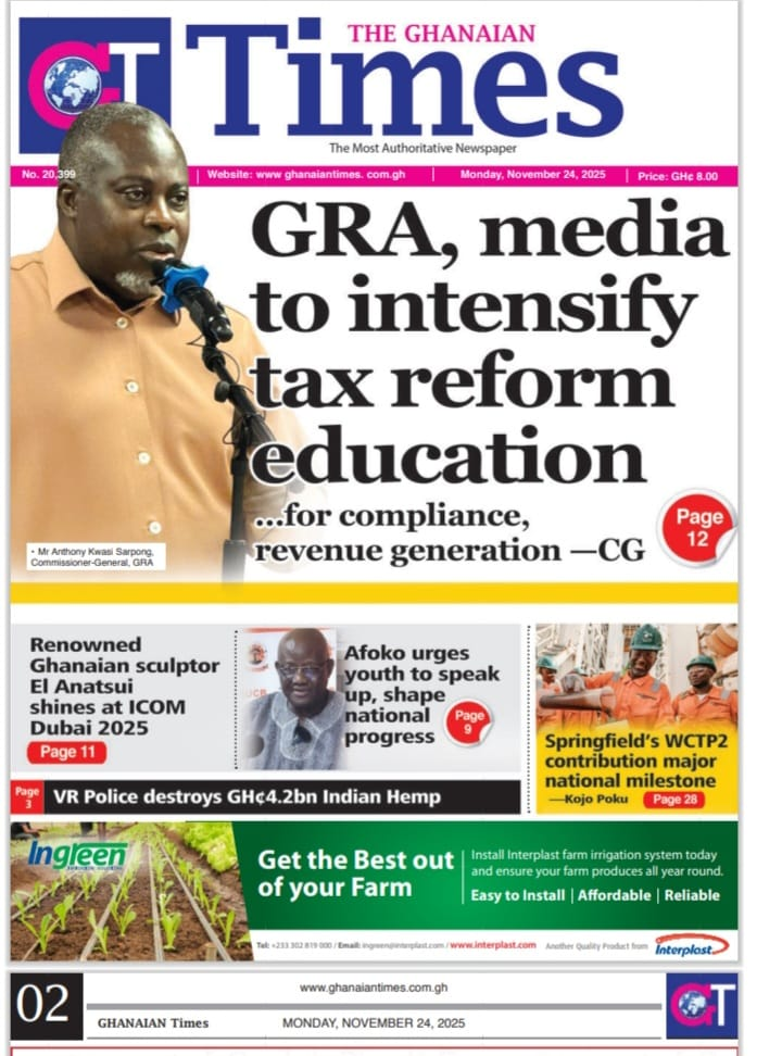 Today's Front pages: Monday, November 24, 2025