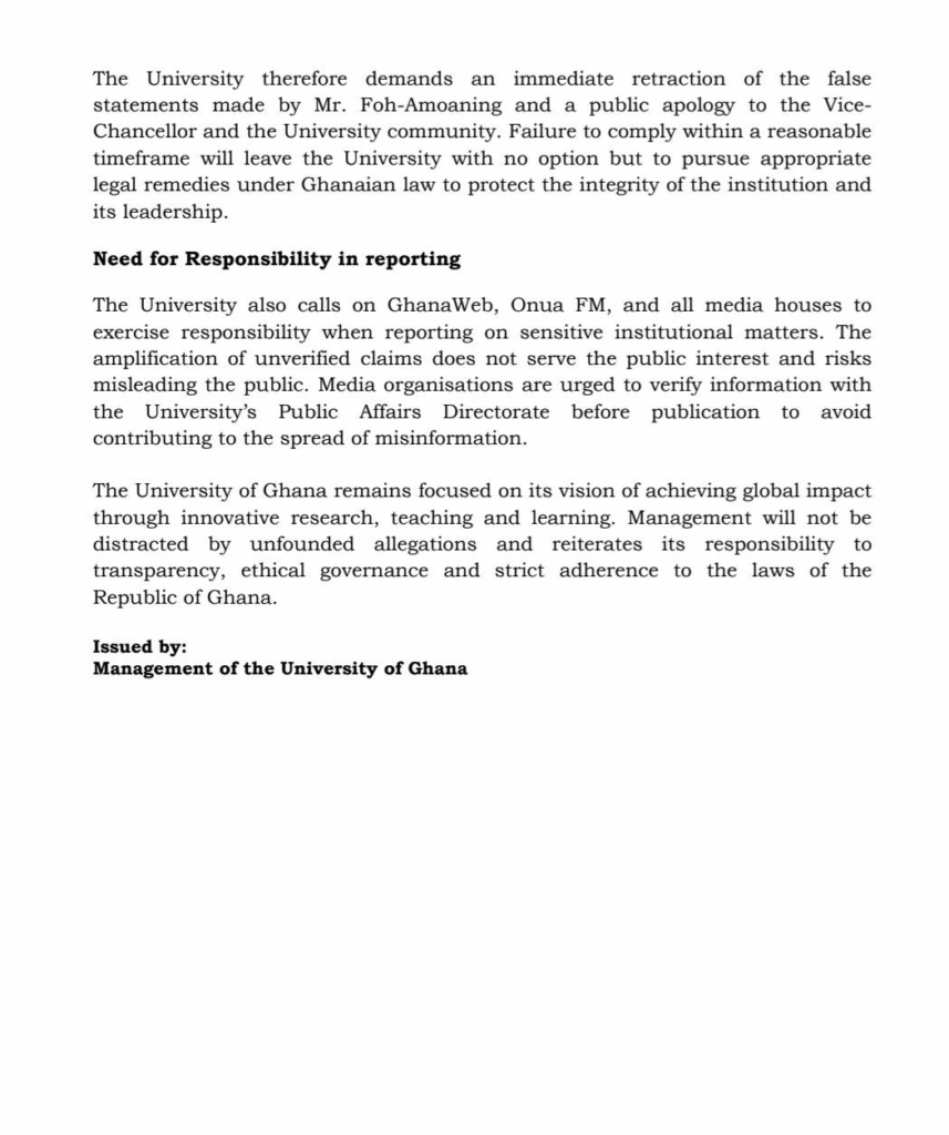 University of Ghana denies claims of statute changes to promote LGBTQ+ activities