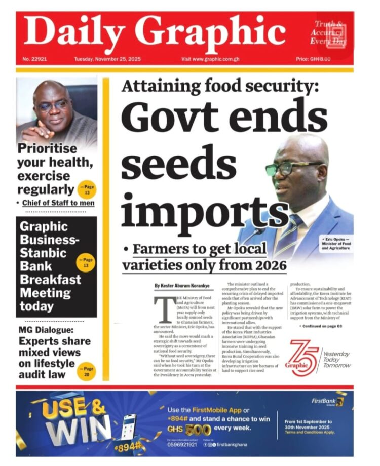 Today's Front pages: Tuesday, November 25, 2025