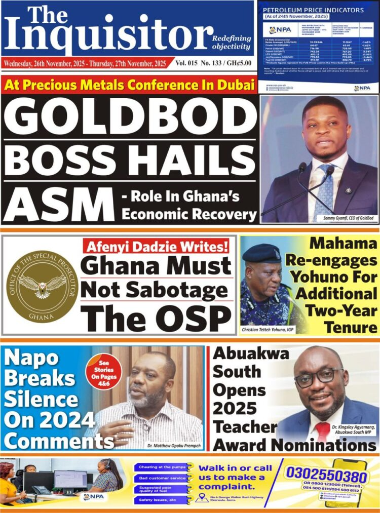 Today's front pages: Wednesday, November 26, 2025