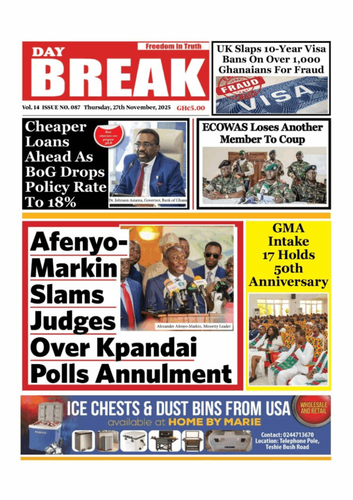 Today's Front pages: Thursday, November 27, 2025