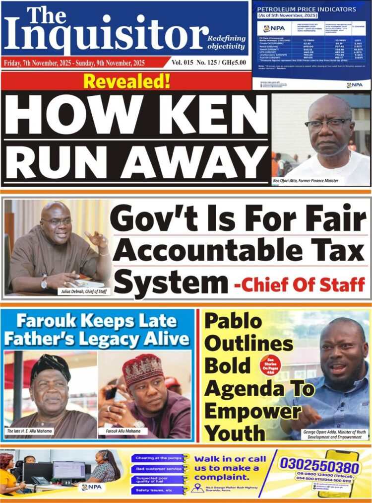 Today's Front pages: Friday, November 7, 2025