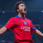 Joao Neves heads late winner at Lyon to send PSG top