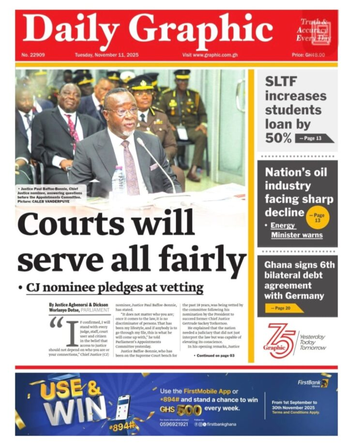 Today's Front pages: Tuesday, November 11, 2025