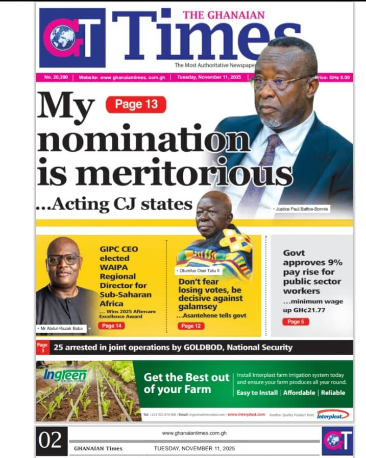 Today's Front pages: Tuesday, November 11, 2025