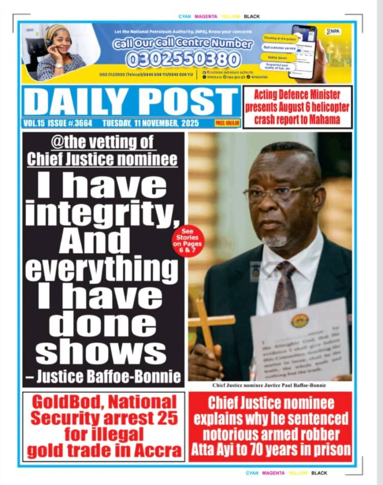 Today's Front pages: Tuesday, November 11, 2025