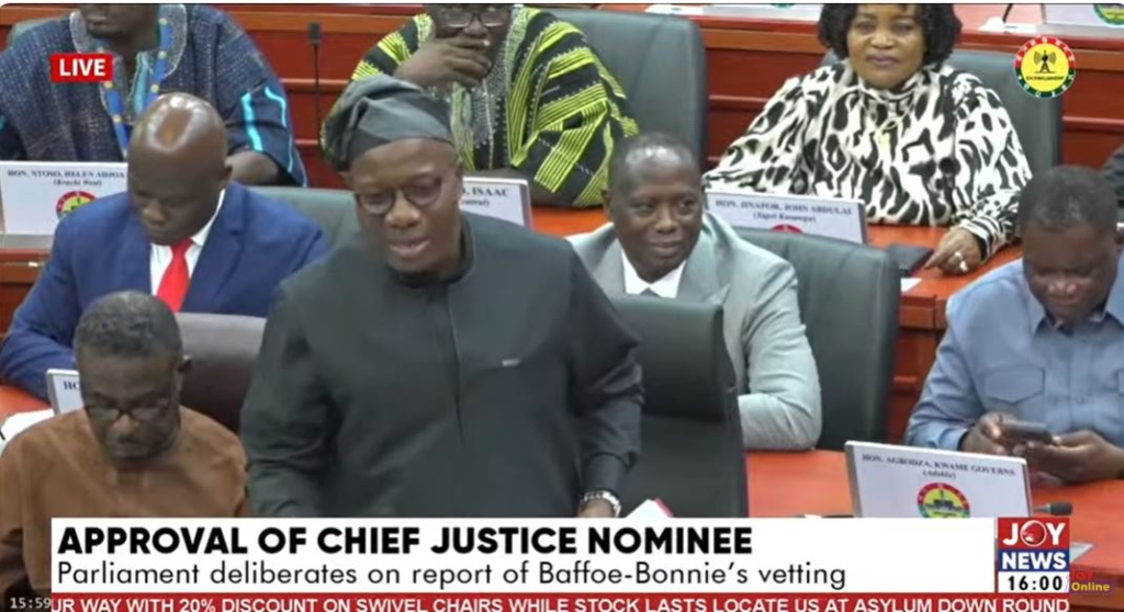 Speaker orders headcount as Minority challenges Baffoe-Bonnie's approval Speaker orders headcount as Minority challenges Baffoe-Bonnie's approval