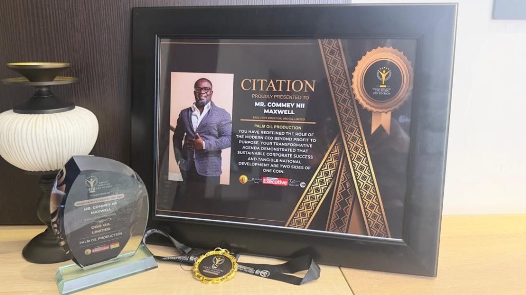 Oro Oil Executive Director honoured at 2025 Ghana CEO Awards – MyJoyOnline