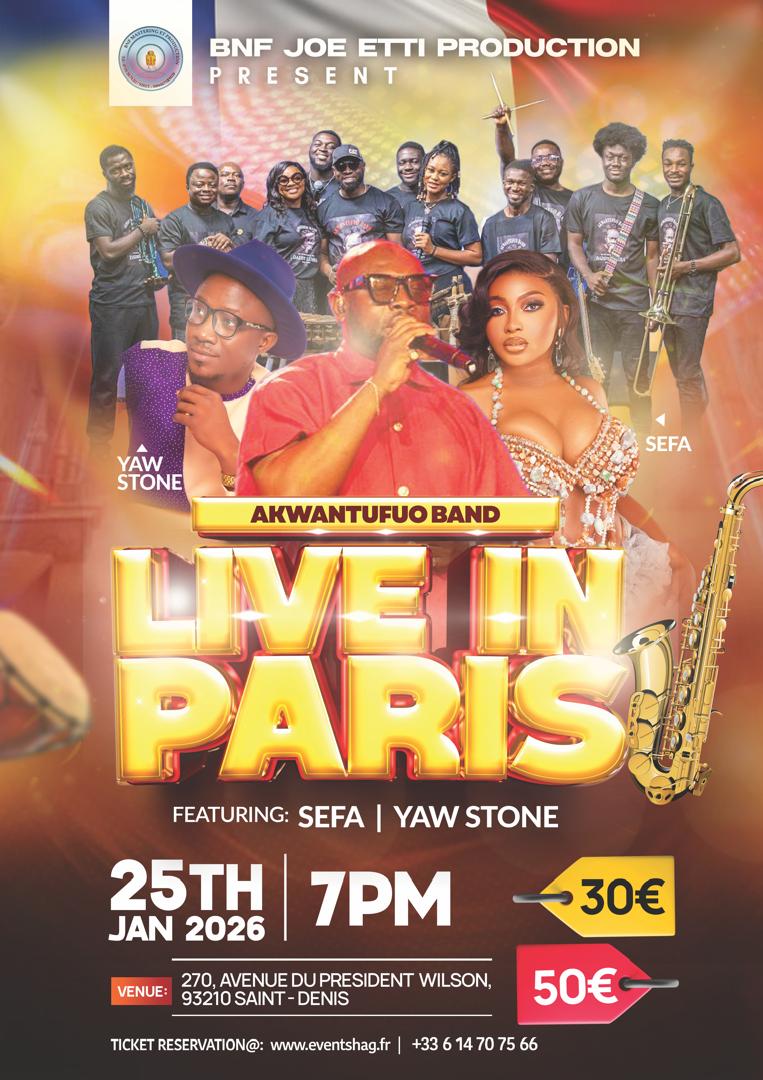 Akwantufuo Band to headline Paris concert with Sefa and Yaw Stone
