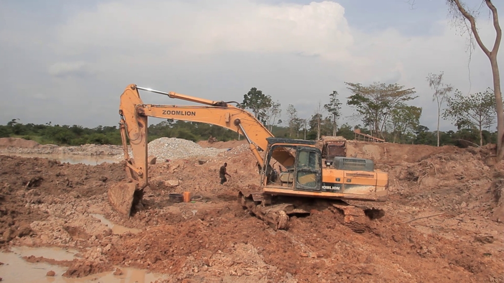NAIMOS seizes excavator, destroys shelters at Kakra NAIMOS seizes excavator, destroys shelters at Kakra