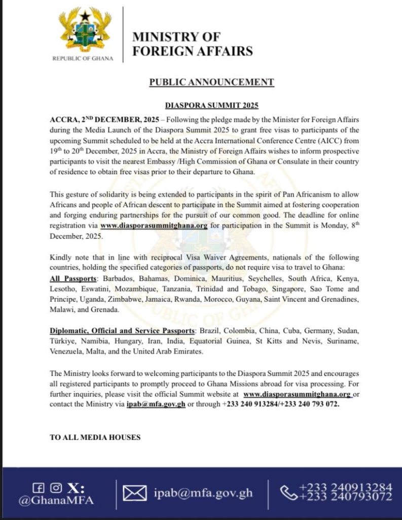 Foreign Affairs Ministry grants free visas for Diaspora Summit 2025 participants