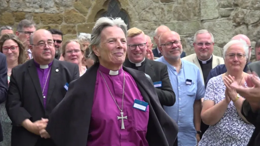 Cherry Vann, as her election as Archbishop of Wales was announced in Chepstow last July