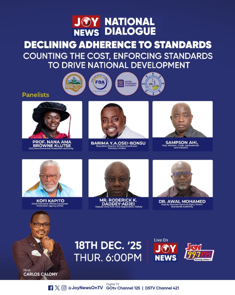 JoyNews to host National Dialogue on declining adherence to standards on Thursday – MyJoyOnline JoyNews to host National Dialogue on declining adherence to standards on Thursday – MyJoyOnline