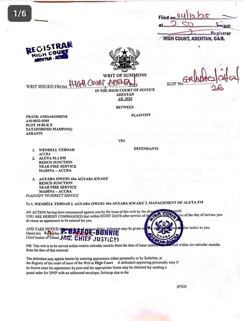 Ashanti regional minister drags Democracy Hub member to court over alleged galamsey remarks