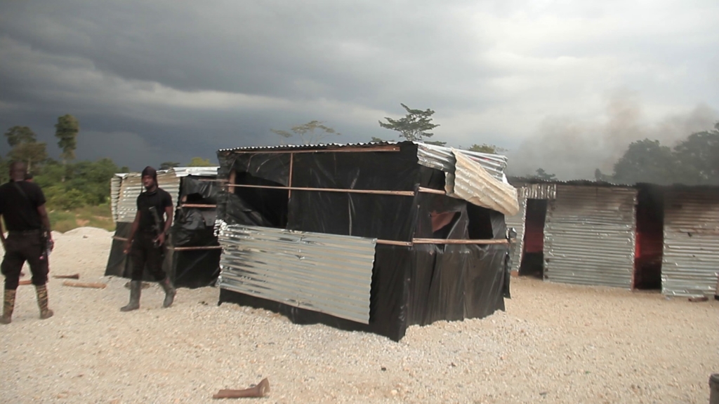 NAIMOS seizes excavator, destroys shelters at Kakra NAIMOS seizes excavator, destroys shelters at Kakra