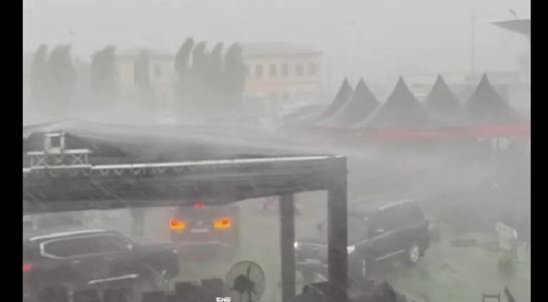 Weeping skies bid farewell to Dr. Omane...