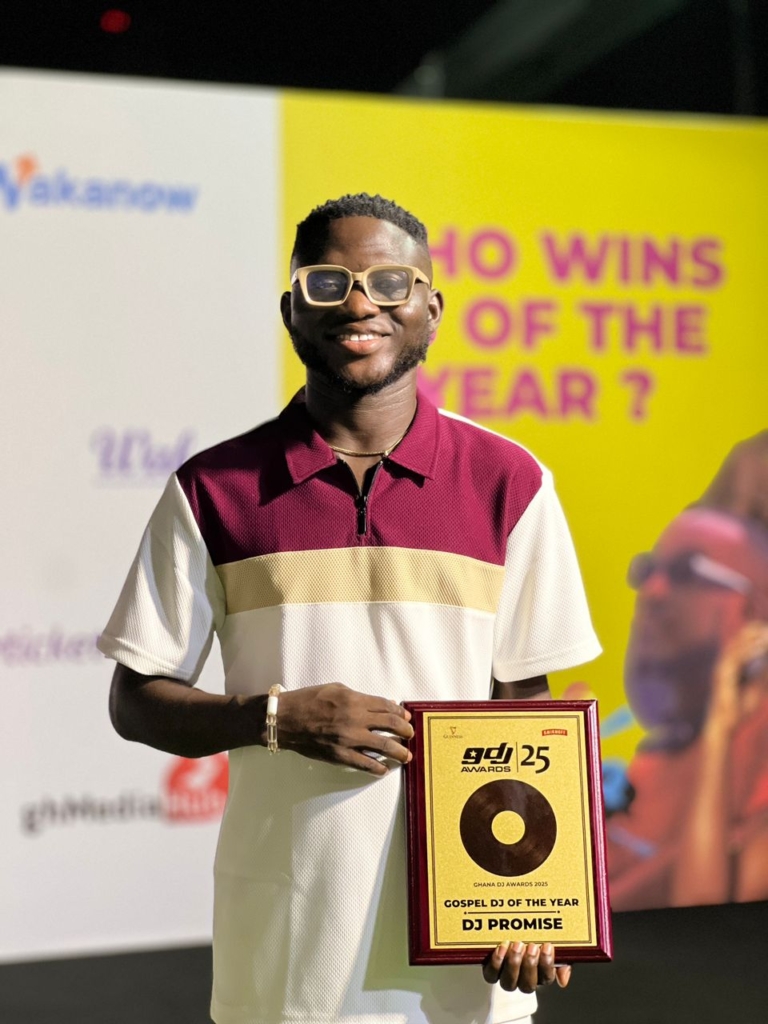 Adom FM's DJ Promise bags 'Gospel DJ of the Year' at 2025 Guinness Ghana DJ Awards