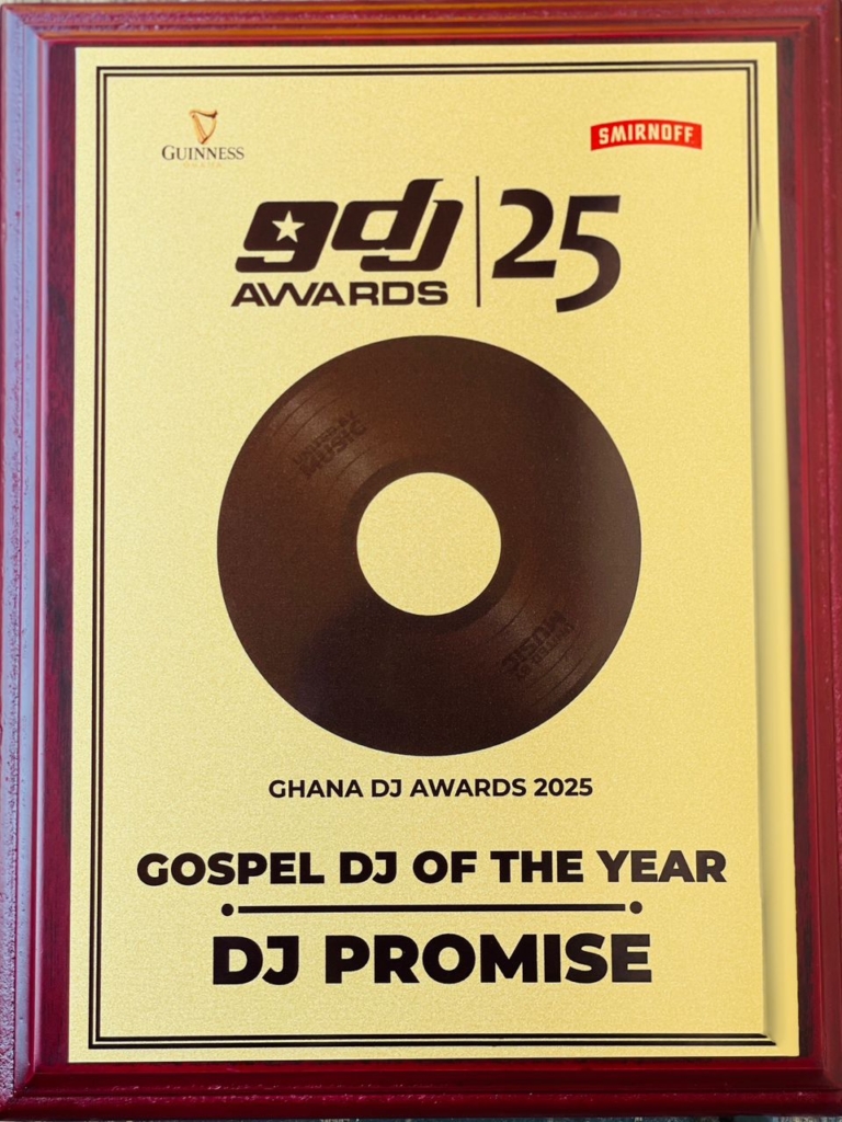 Adom FM's DJ Promise bags 'Gospel DJ of the Year' at 2025 Guinness Ghana DJ Awards