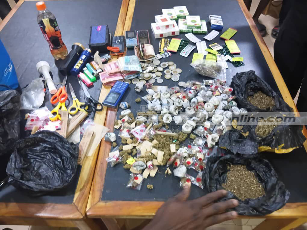 Police swoop in Kintampo nabs 13 in drug bust, seizes cannabis and tramadol