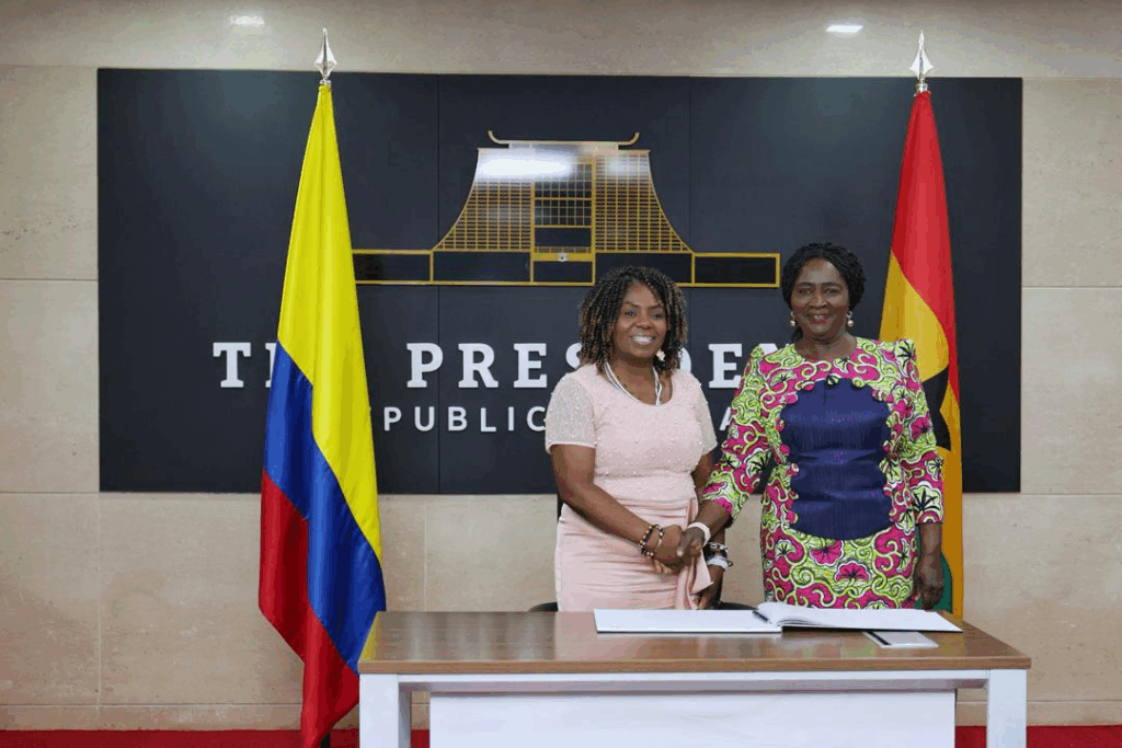 Photos: Vice President welcomes Colombia’s Vice President to Ghana for bilateral talks Photos: Vice President welcomes Colombia’s Vice President to Ghana for bilateral talks