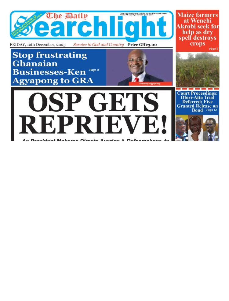 Today's Front pages: Friday, December 12, 2025