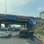 Car completely destroyed by fire at Shiashie