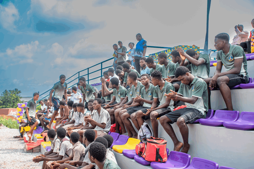 Photos: Archbishop Charles Agyinasare hands over astroturf to Perez University College