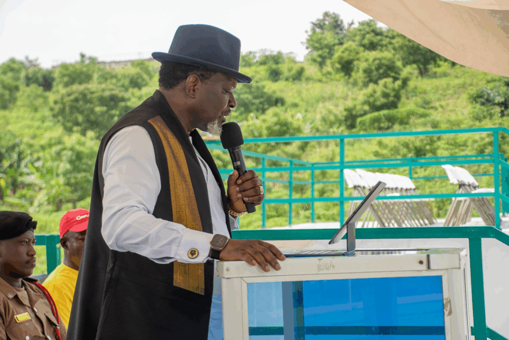 Photos: Archbishop Charles Agyinasare hands over astroturf to Perez University College